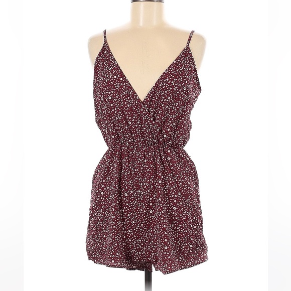 SHEIN Pants - Womens SHEIN size medium maroon floral romper